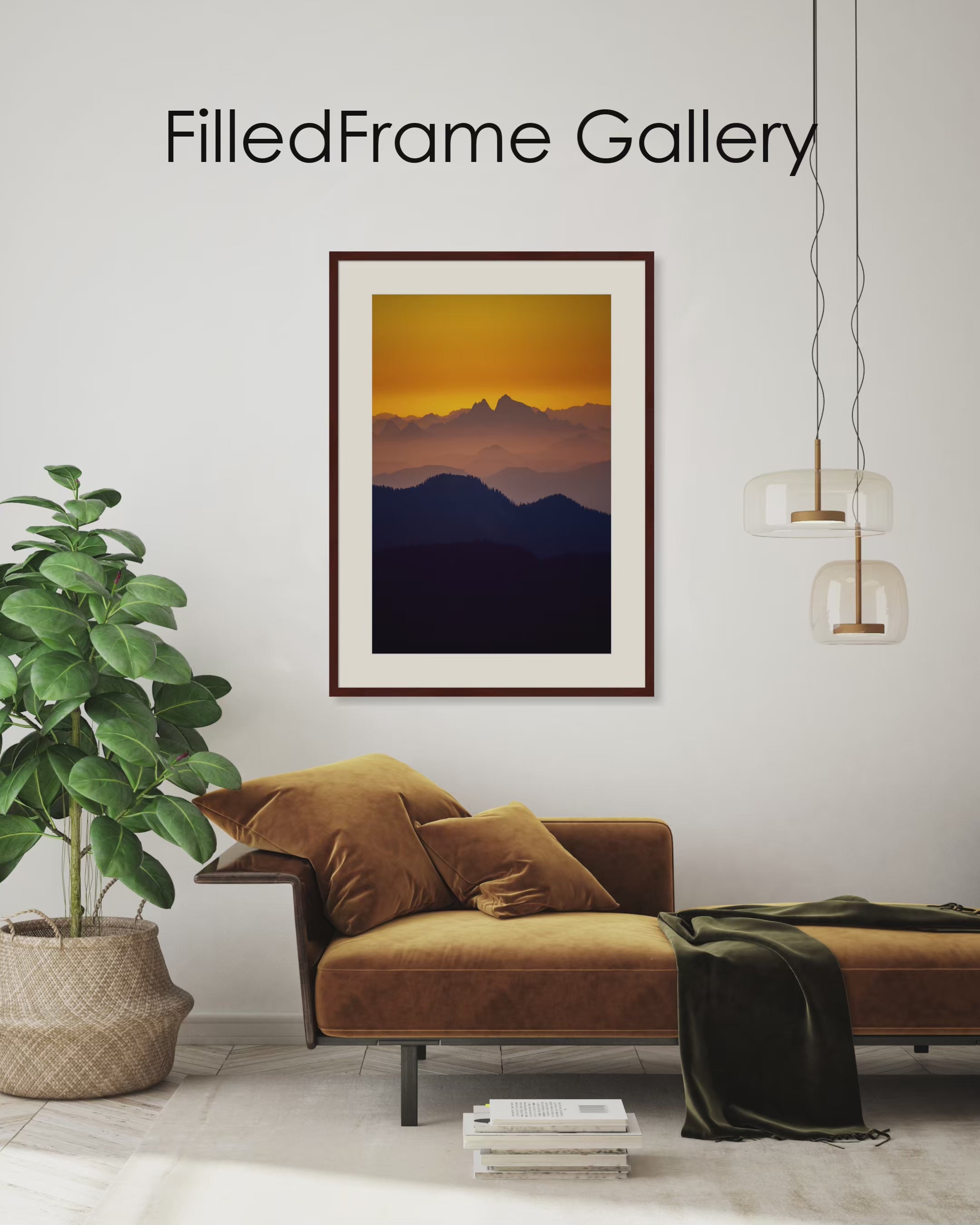 Load video: A short video showing several vignettes of artwork from FilledFrame Gallery hanging in homes